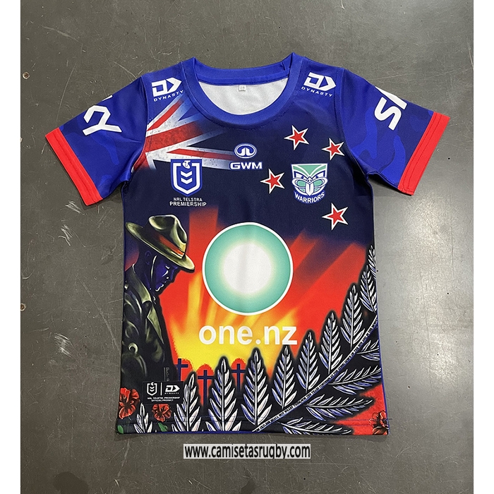 Camiseta Ninos Nueva Zelandia Warriors Rugby 2024 ANZAC